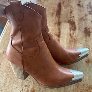 Brown cowboy booties-Anthro-inspired!